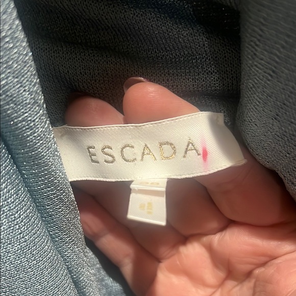 Escada Gray and Blue Knit Cardigan with built in Scarf and long sleeve sweater38 - Picture 2 of 8